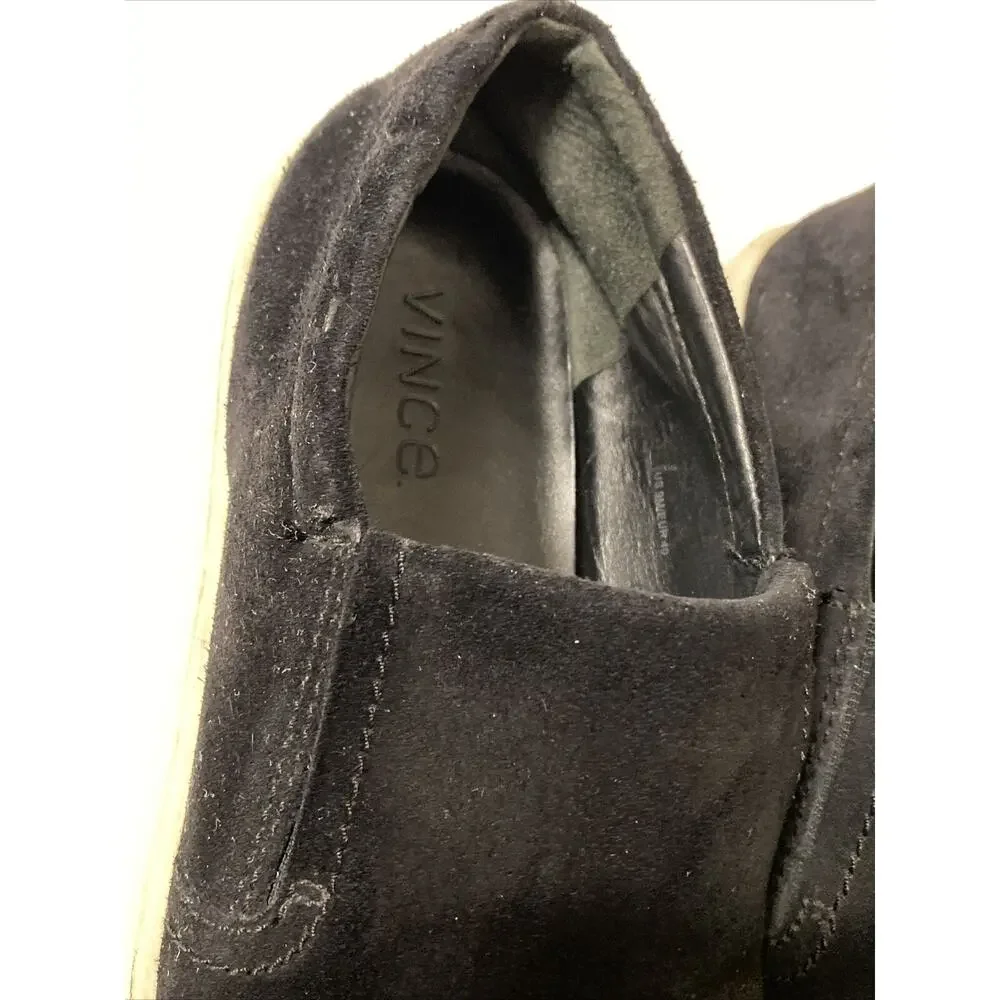 VINCE Slip On Black Leather‎ Mens Shoes Size 9M UK 40 Casual Dress